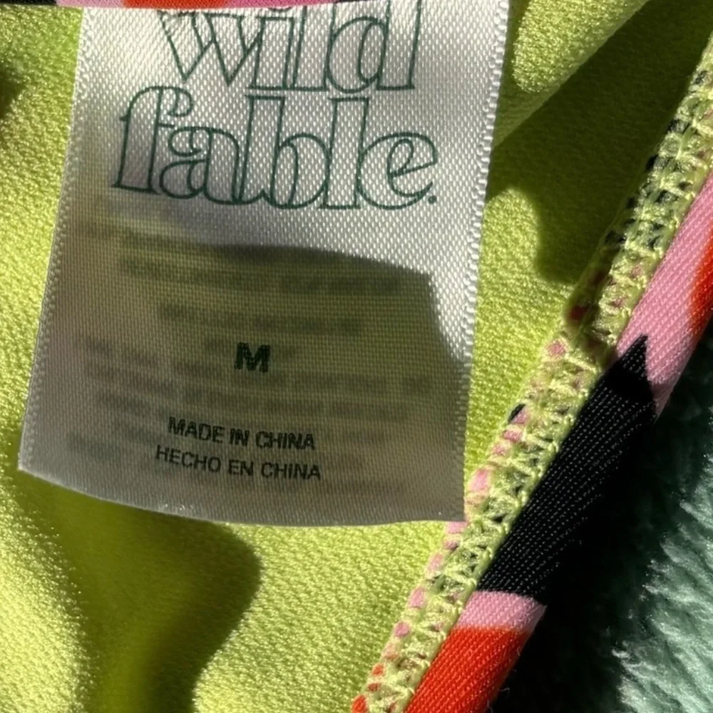 Wild Fable NWOT Neon Tropical Floral High Cut Cheeky Bikini Bottoms V Front M